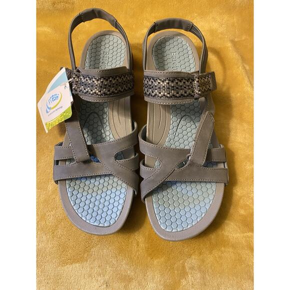 Baretraps Rebound “Dalton” Sandals Microbial Hook & Loop Blue/Gray W Size 10M - Picture 1 of 14